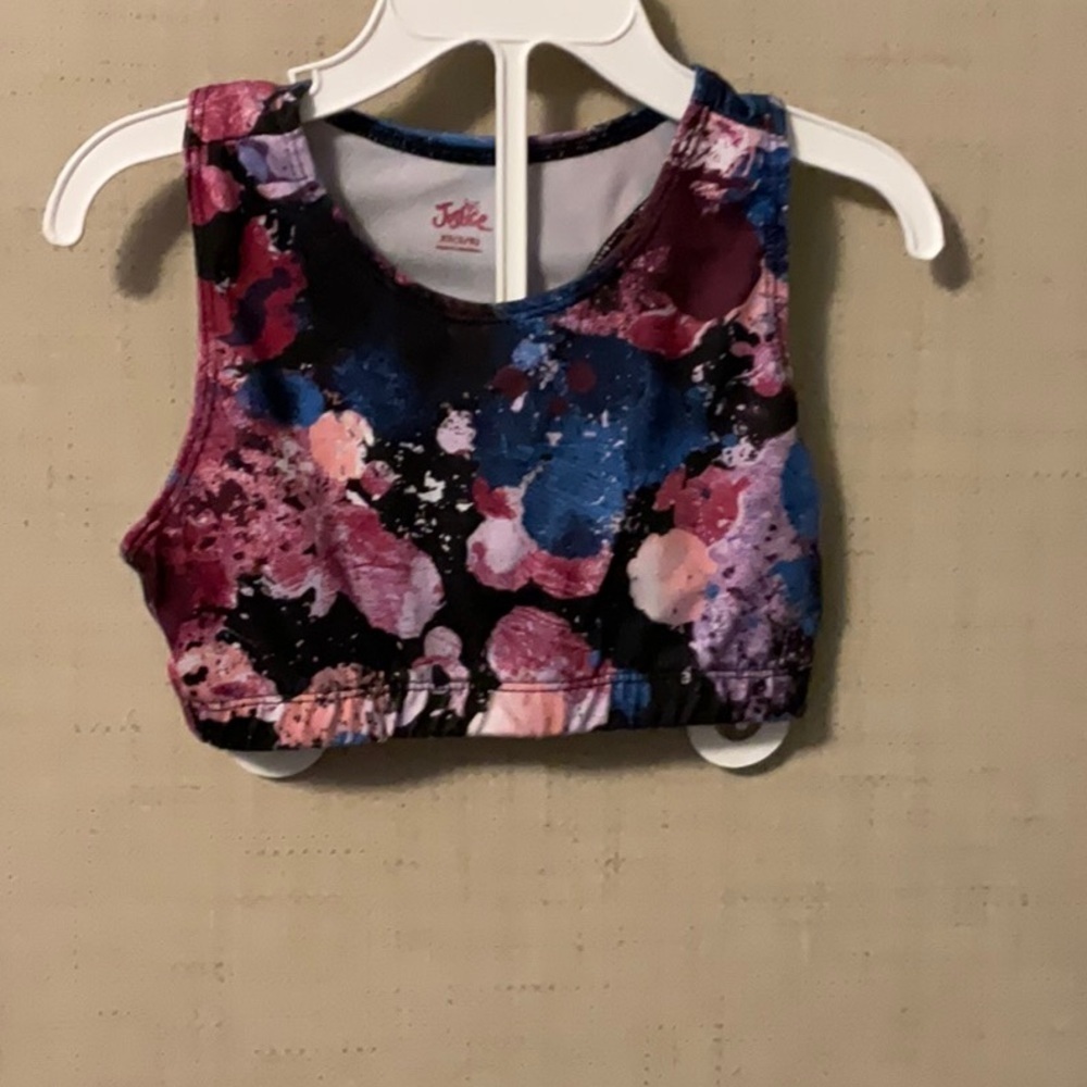 Justice Pink and Blue Floral Camisole Sleeveless Top